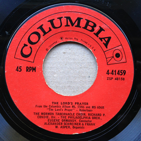 The Mormon Tabernacle Choir* : The Lord's Prayer (7", Single, Hol)
