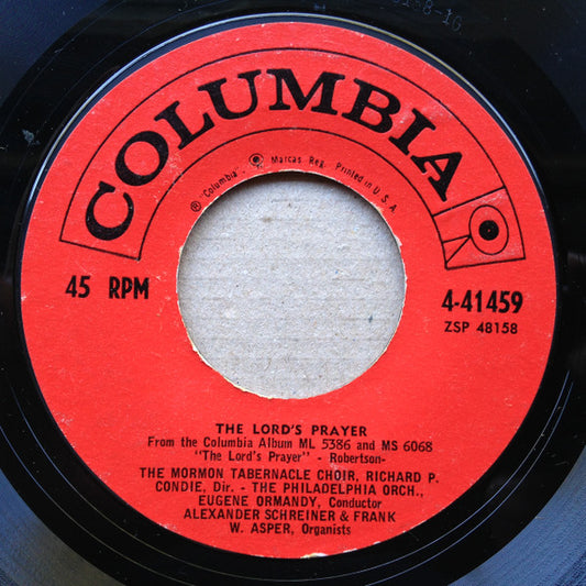 The Mormon Tabernacle Choir* : The Lord's Prayer (7", Single, Hol)
