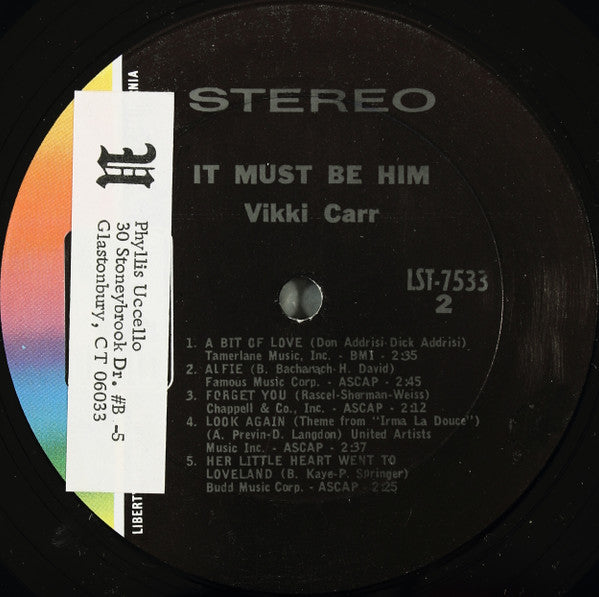 Vikki Carr : It Must Be Him (LP, Album, Ter)
