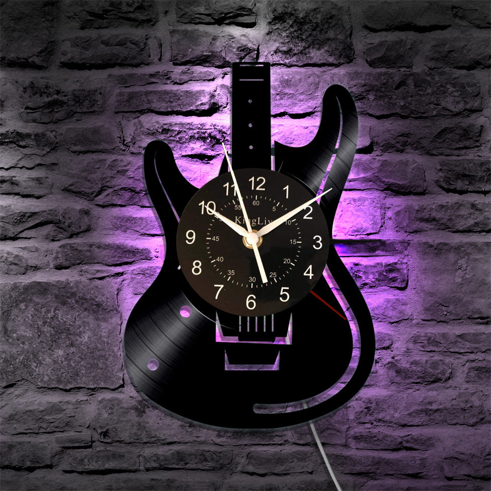 Vinyl clock music instrument series album hanging