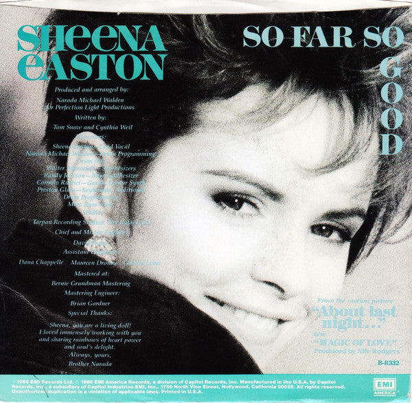 Sheena Easton : So Far So Good (7")