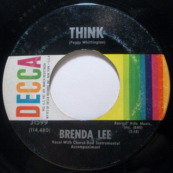 Brenda Lee : Think / The Waiting Game (7", Single, Glo)