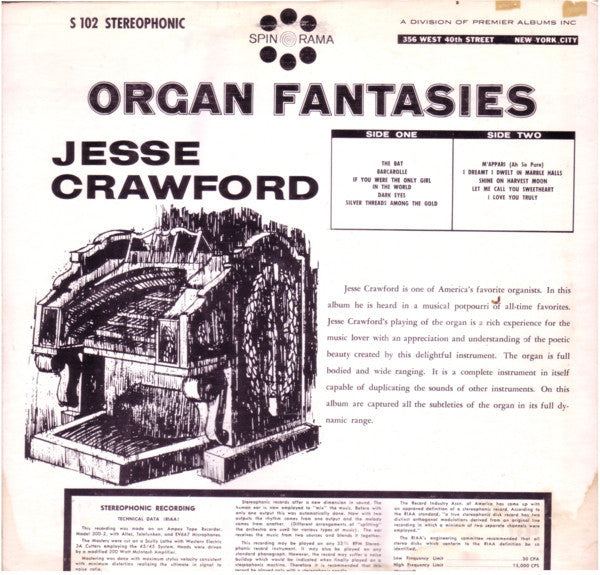 Jesse Crawford : Organ Fantasies (LP, Album)