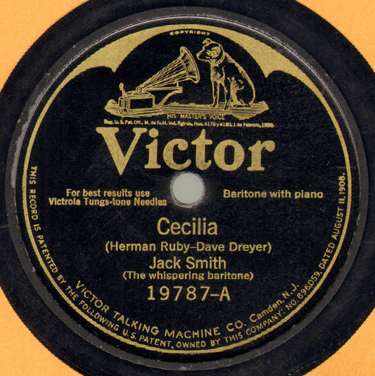 Whispering Jack Smith : Cecilia / I'm Knee Deep In Daisies (And Head Over Heels In Love) (Shellac, 10")