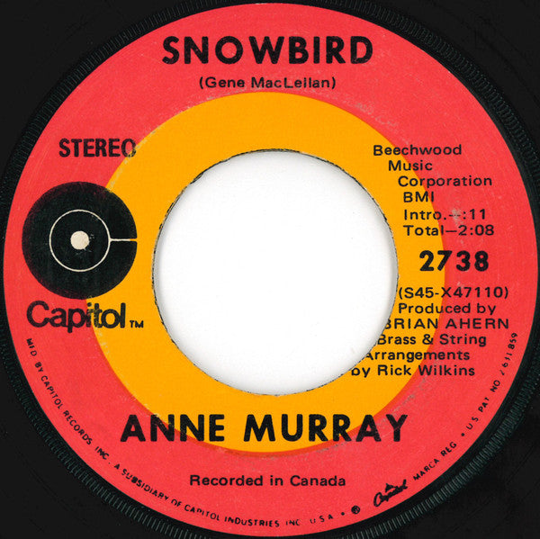 Anne Murray : Snowbird (7", Single, Jac)