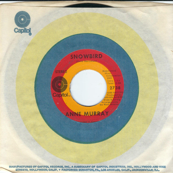 Anne Murray : Snowbird (7", Single, Jac)