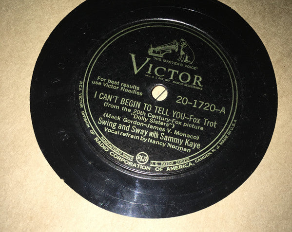 Swing And Sway With Sammy Kaye : I Can't Begin To Tell You / What Makes The Sunset? (Shellac, 10")