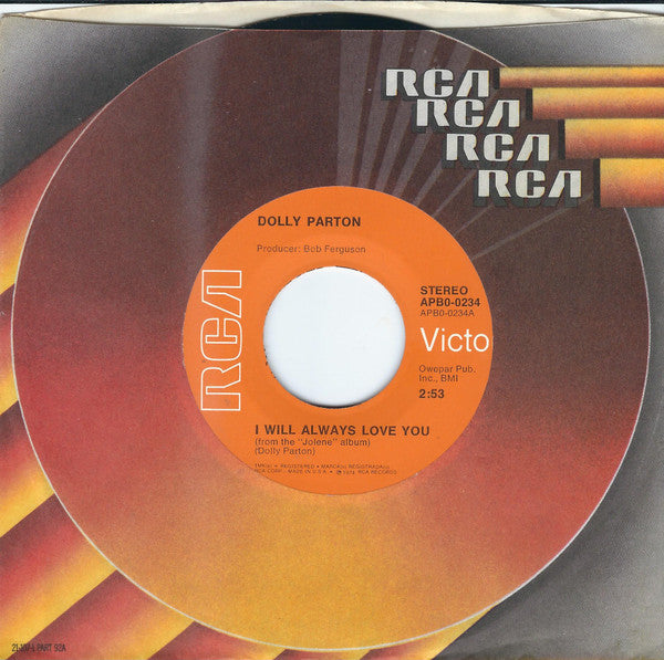 Dolly Parton : I Will Always Love You (7", Single, Hol)