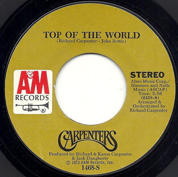 Carpenters : Top Of The World (7", Single, Styrene, Mon)