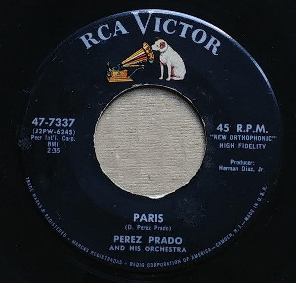 Perez Prado And His Orchestra : Guaglione / Paris (7", Single)