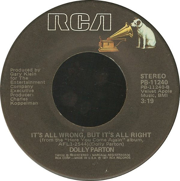 Dolly Parton : Two Doors Down (7", Single, Ind)