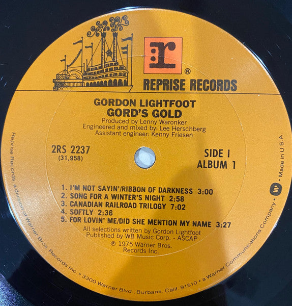 Gordon Lightfoot : Gord's Gold (2xLP, Comp, San)