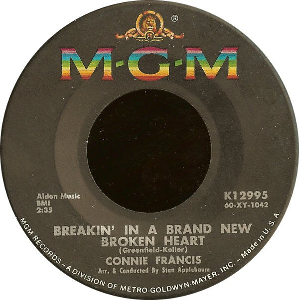Connie Francis : Breakin' In A Brand New Broken Heart (7", Single)