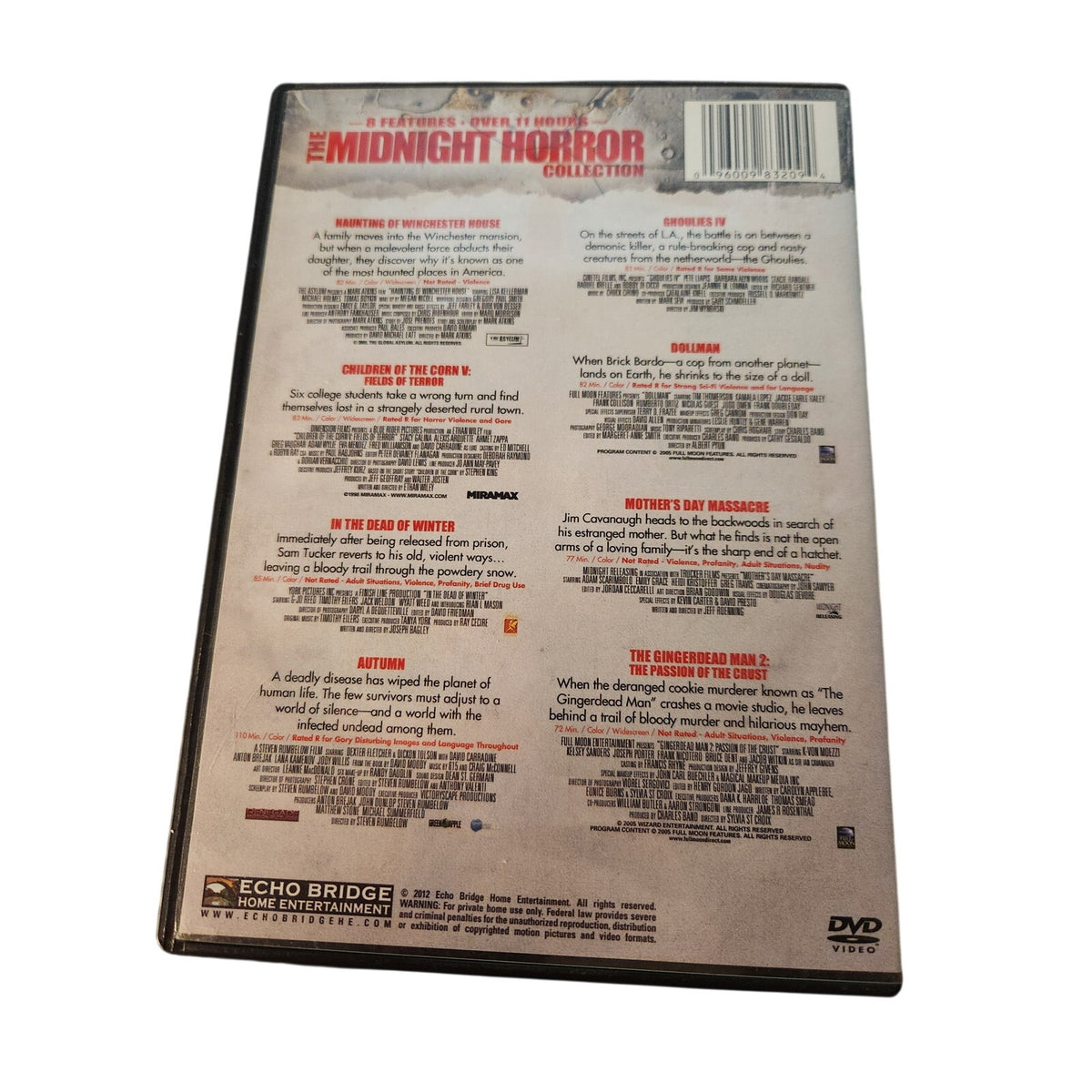 The Midnight Horror Collection - DVD Horror Movie Set of 8 films