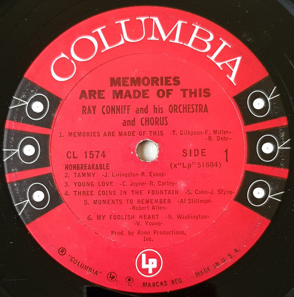 Ray Conniff And His Orchestra And Chorus* : Memories Are Made Of This (LP, Album, Mono)