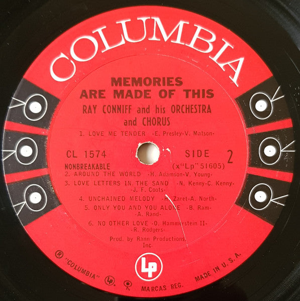 Ray Conniff And His Orchestra And Chorus* : Memories Are Made Of This (LP, Album, Mono)