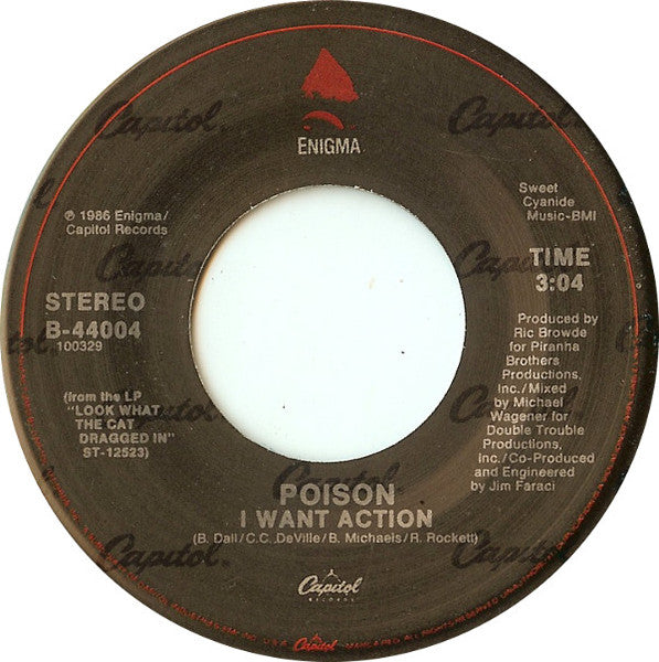 Poison (3) : I Want Action (7", Single, Pos)