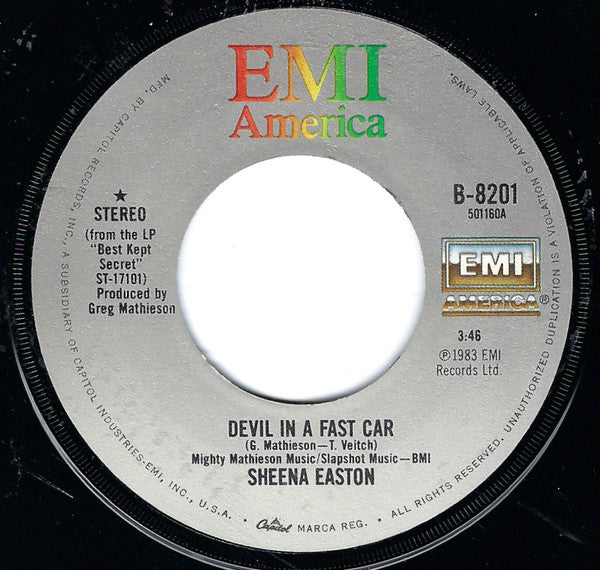 Sheena Easton : Devil In A Fast Car (7", Single)