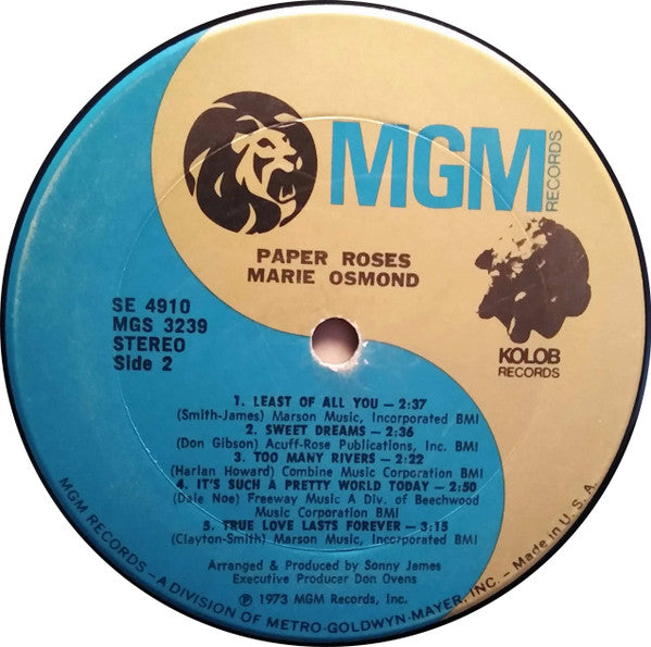 Marie Osmond : Paper Roses (LP, Album, Ter)