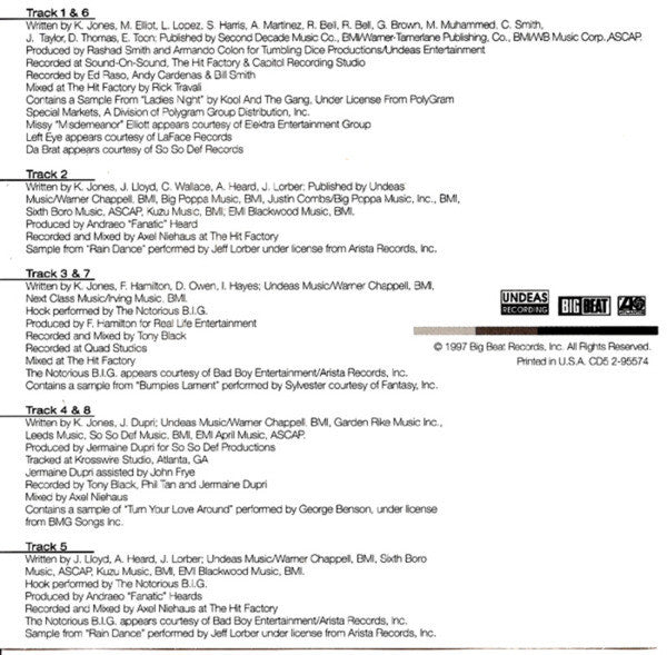 Lil' Kim Featuring Da Brat, Left Eye*, Missy “Misdemeanor” Elliott* & Angie Martinez : Not Tonight (CD, Maxi)