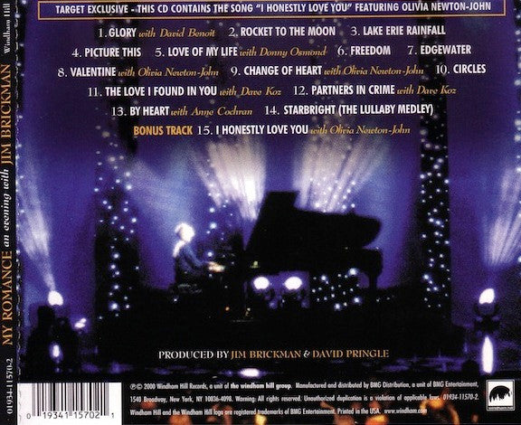 Jim Brickman : My Romance - An Evening With Jim Brickman (CD, Album, Ltd, Tar)