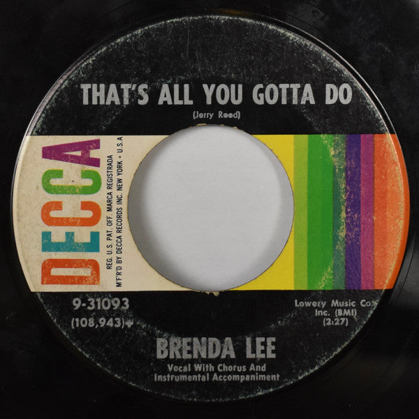 Brenda Lee : I'm Sorry (7", Single, Pin)
