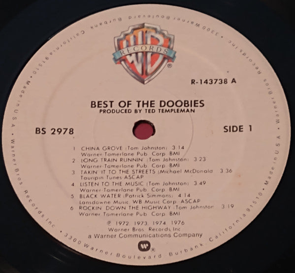 The Doobie Brothers : Best Of The Doobies  (LP, Comp, Club, RE)