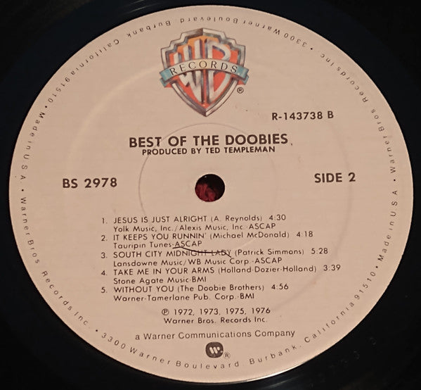 The Doobie Brothers : Best Of The Doobies  (LP, Comp, Club, RE)