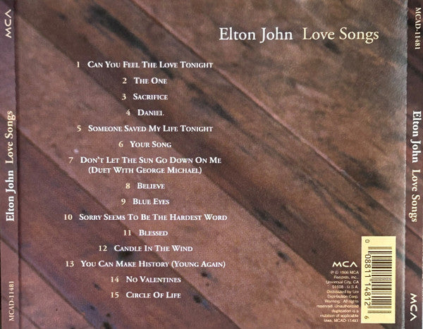 Elton John : Love Songs (CD, Comp, RM)