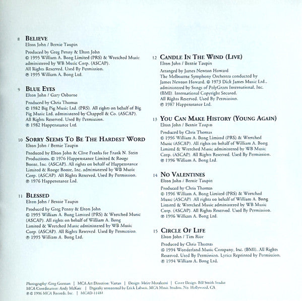 Elton John : Love Songs (CD, Comp, RM)
