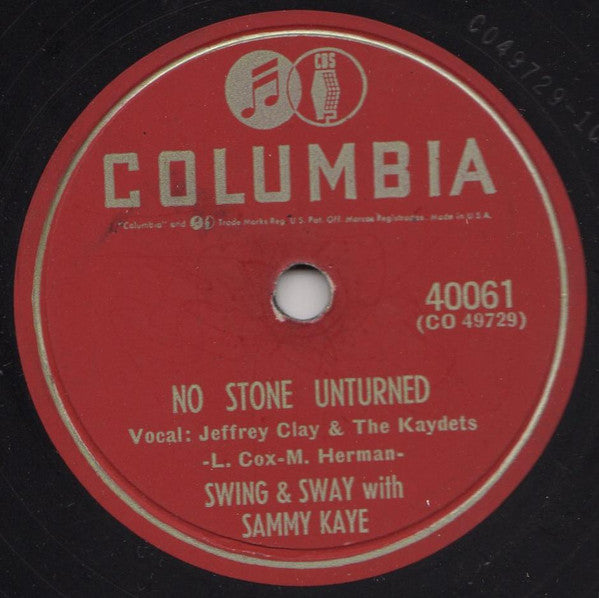 Swing And Sway With Sammy Kaye : No Stone Unturned / In The Mission Of St. Augustine (Shellac, 10")