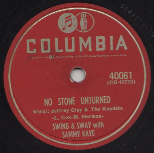 Swing And Sway With Sammy Kaye : No Stone Unturned / In The Mission Of St. Augustine (Shellac, 10")