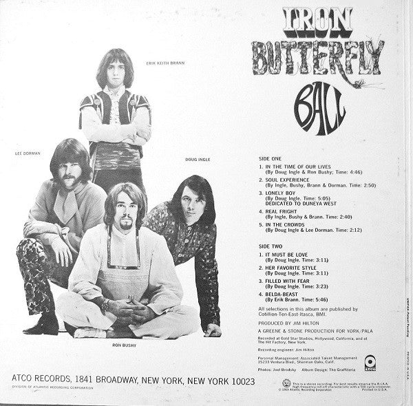 Iron Butterfly : Ball (LP, Album, MO )