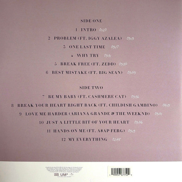 Ariana Grande : My Everything (LP, Album, RE, Lav)