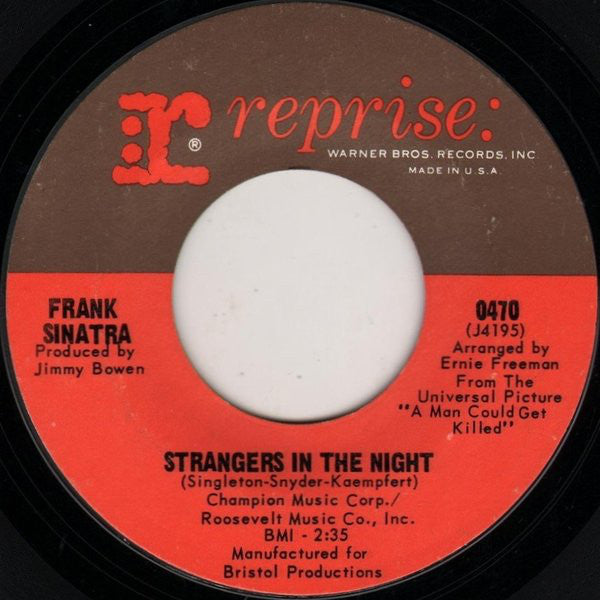 Frank Sinatra : Strangers In The Night / Oh, You Crazy Moon (7", Single, Styrene, Ter)