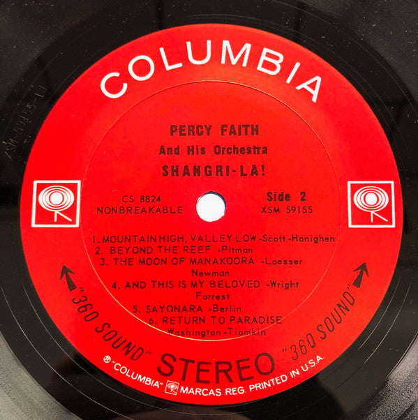 Percy Faith And His Orchestra* : Shangri-La! (LP, Album, San)