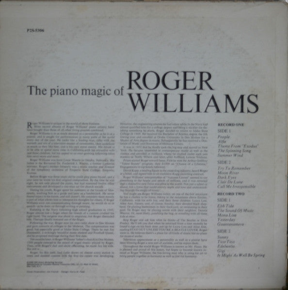 Roger Williams (2) : The Piano Magic Of Roger Williams (2xLP, Comp)