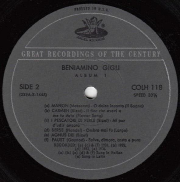 Beniamino Gigli : Album 1 (LP, Comp)