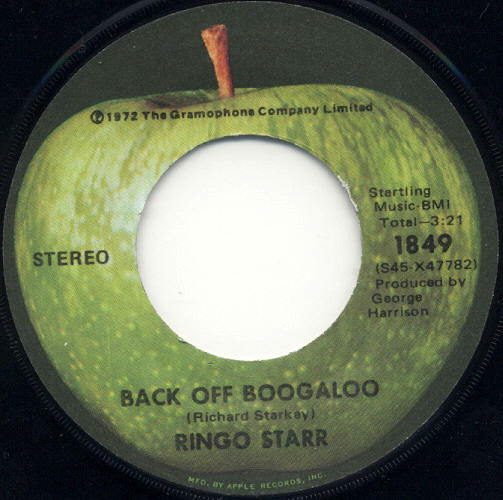Ringo Starr : Back Off Boogaloo (7", Single, Jac)