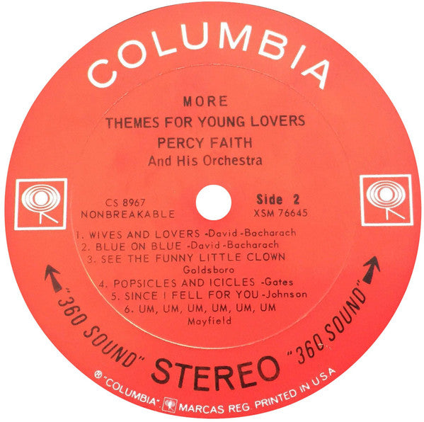 Percy Faith & His Orchestra : More Themes For Young Lovers (LP, Album)