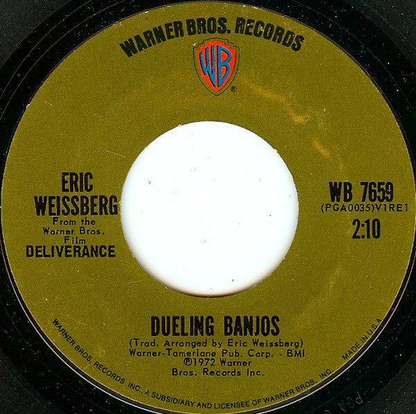 Eric Weissberg : Dueling Banjos (7", Single, Styrene, Ter)