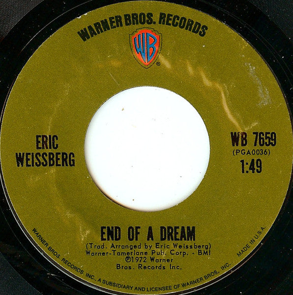 Eric Weissberg : Dueling Banjos (7", Single, Styrene, Ter)