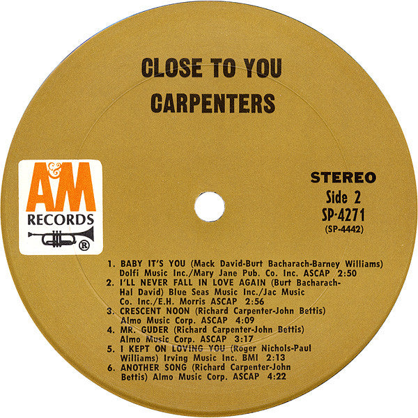 Carpenters : Close To You (LP, Album, Pit)