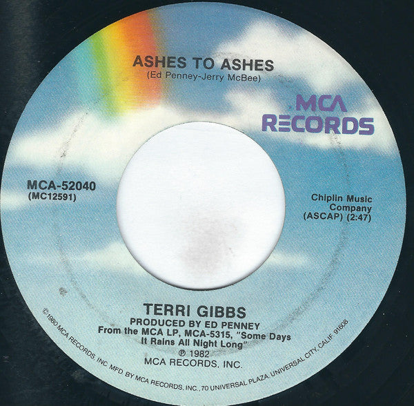 Terri Gibbs : Ashes To Ashes (7", Single, Pin)