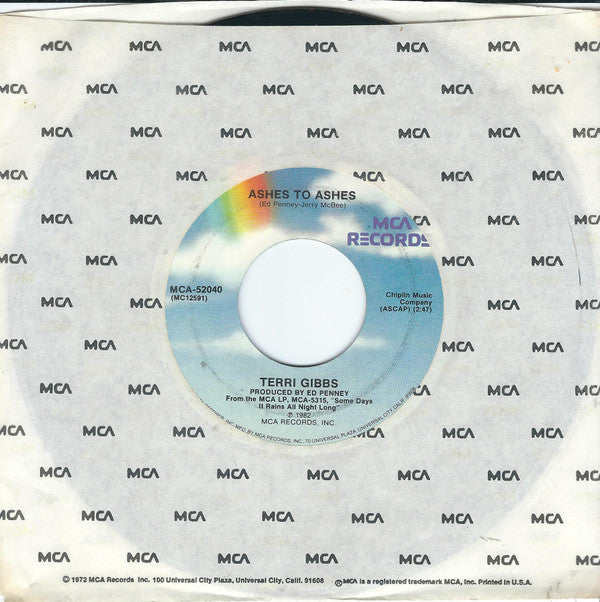 Terri Gibbs : Ashes To Ashes (7", Single, Pin)
