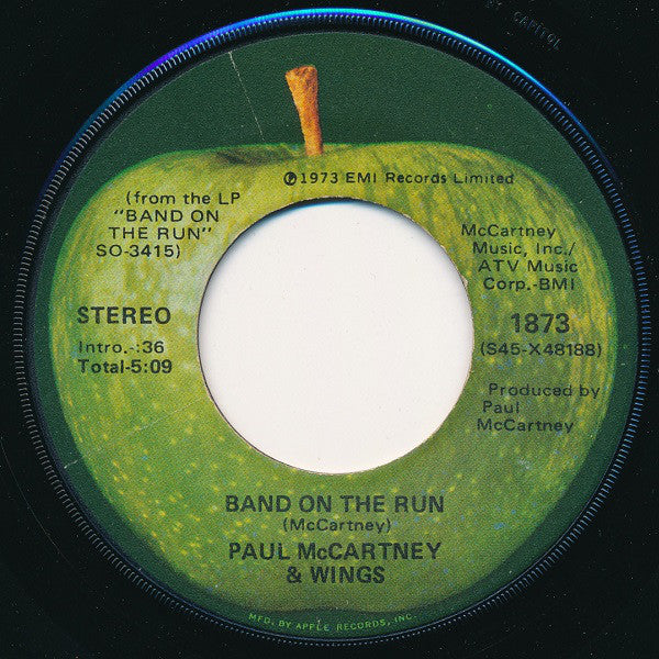 Paul McCartney & Wings* : Band On The Run (7", Single, Win)