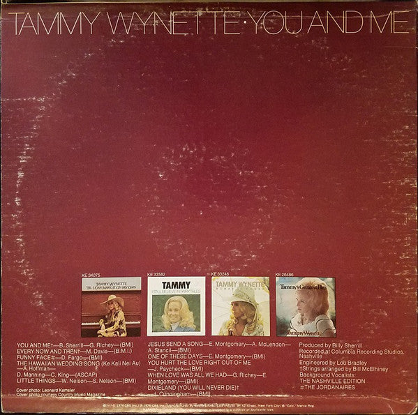 Tammy Wynette : You And Me (LP, Album, Pit)
