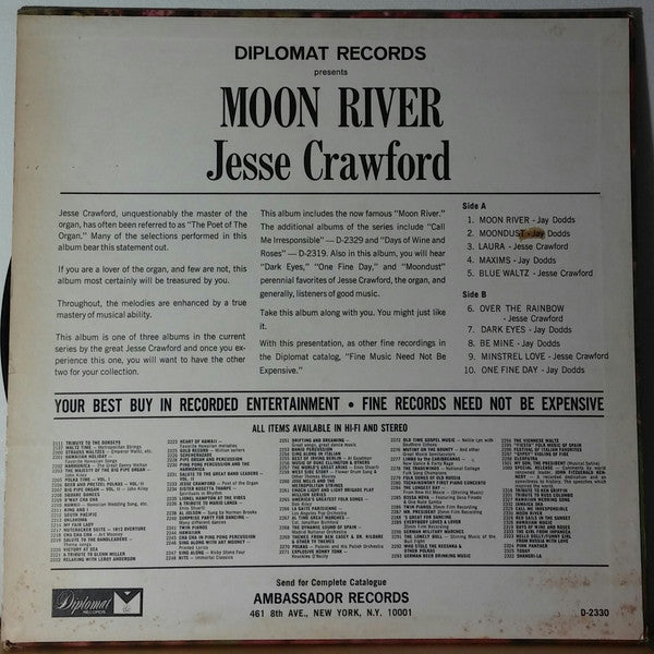 Jesse Crawford / Jay Dodds : Moon River (LP, Album)