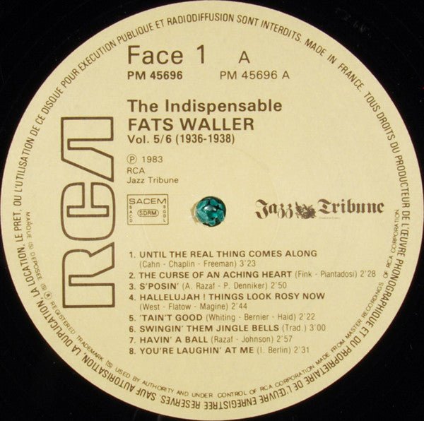 Fats Waller : The Indispensable Fats Waller - Volumes 5/6 (1936-1938) (2xLP, Comp)