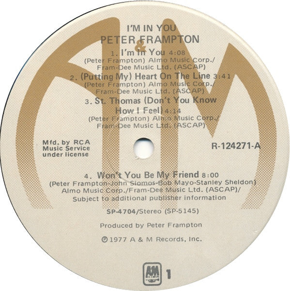 Peter Frampton : I'm In You (LP, Album, Club, RCA)